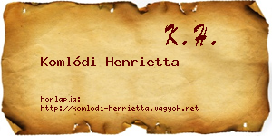 Komlódi Henrietta névjegykártya
